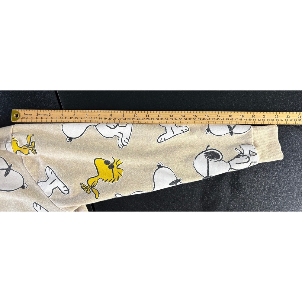 Peanuts Snoopy Woodstock Joe Cool All Over Print Hoodie Taupe Small LH42205HO - Picture 6 of 8
